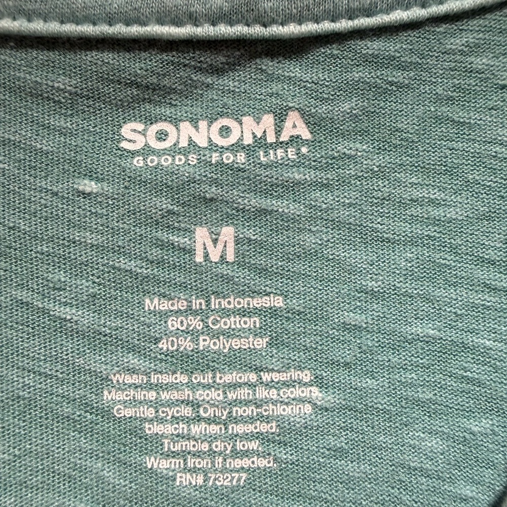 Sonoma Sleeveless Button-Down Shirt - Aqua - Picture 2 of 3